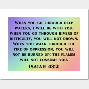 Bible Verse Isaiah 43:2 Posters and Art